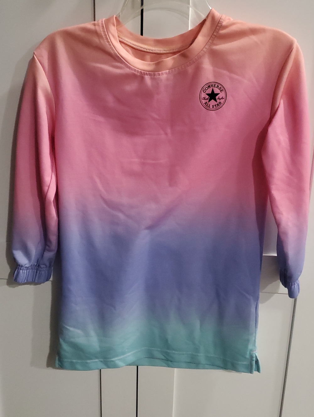 Converse Girls' Ombre Crewneck Sweatshirt - Pink to Aqua